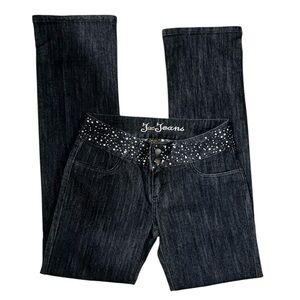 JZ Straight Leg Dark Wash Bedazzled Jeans Size 11